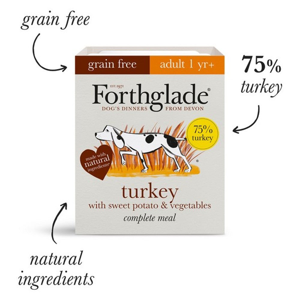 Forthglade Comp Meal Adult Turkey Sweet Potato Veg G/F 395g - SnowPaw Store - Forthglade - Dog Food
